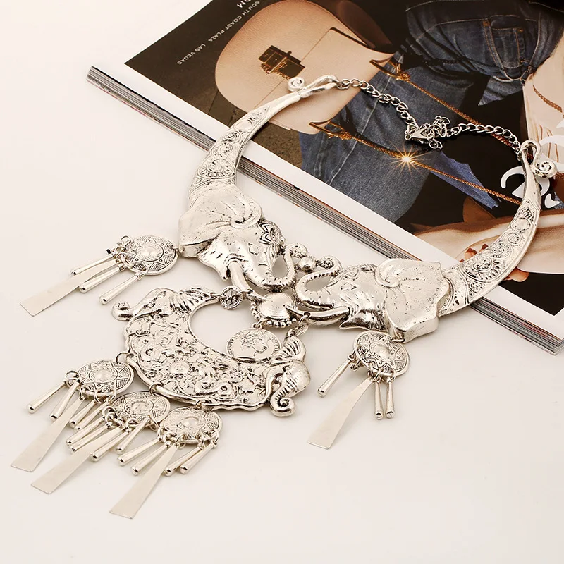 Brand Silver Color Big Large Maxi Necklace Bohemian Fashion Necklace Jewelry Colar Collier Trendy Style Ethnic Tassel Necklace
Brand Silver Color Big Large Maxi Necklace Bohemian Fashion Necklace Jewelry Colar Collier Trendy Style Ethnic Tassel Necklace