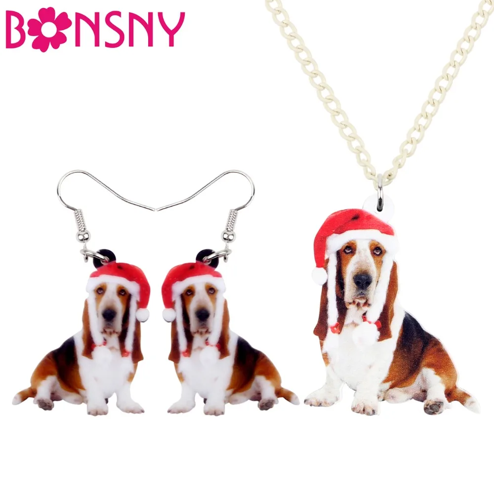 Bonsny Acrylic Sweet Christmas Basset Hound Dog Earrings Necklace Jewelry Sets For Women Girls Teens Kid Festival Gift Wholesale
Bonsny Acrylic Sweet Christmas Basset Hound Dog Earrings Necklace Jewelry Sets For Women Girls Teens Kid Festival Gift Wholesale