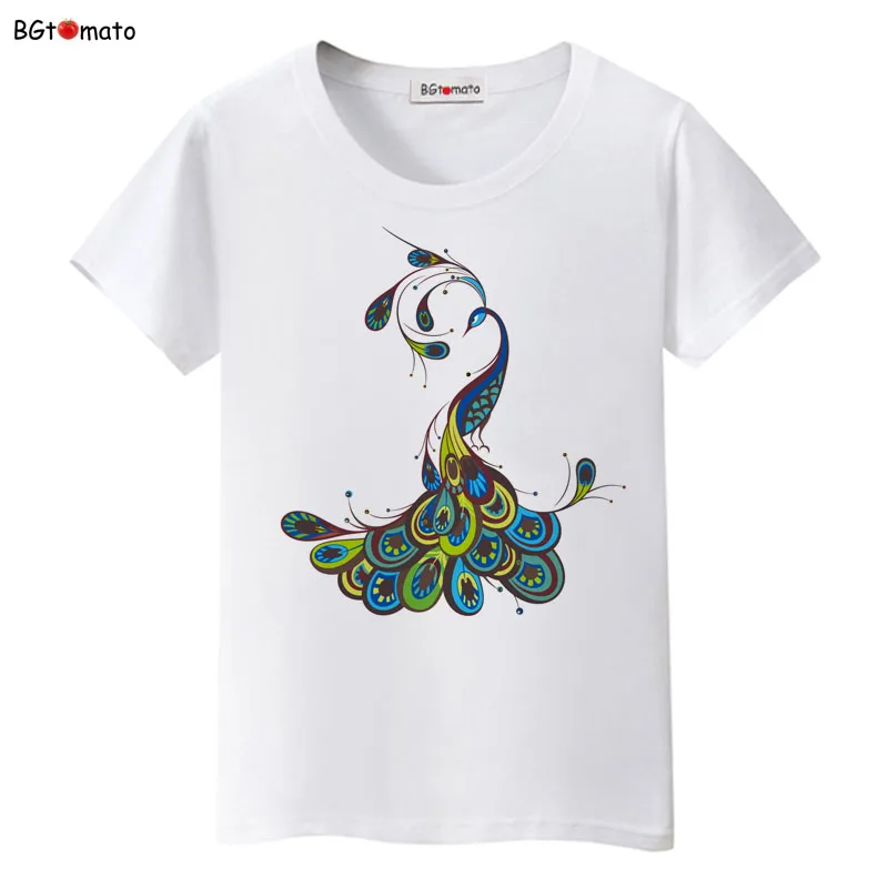 Bgtomato New style Beautiful peacock printing t shirt Hot sale women fashion trend shirts Brand comfortable casual tops
Bgtomato New style Beautiful peacock printing t shirt Hot sale women fashion trend shirts Brand comfortable casual tops