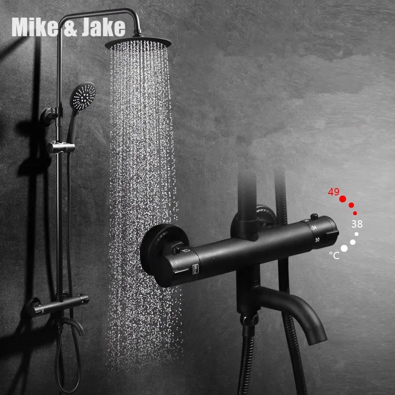 Смеситель для душа MJ988, термостатический кран горячей и холодной воды, роскошный черный цвет
Смеситель для душа MJ988, термостатический кран горячей и холодной воды, роскошный черный цвет