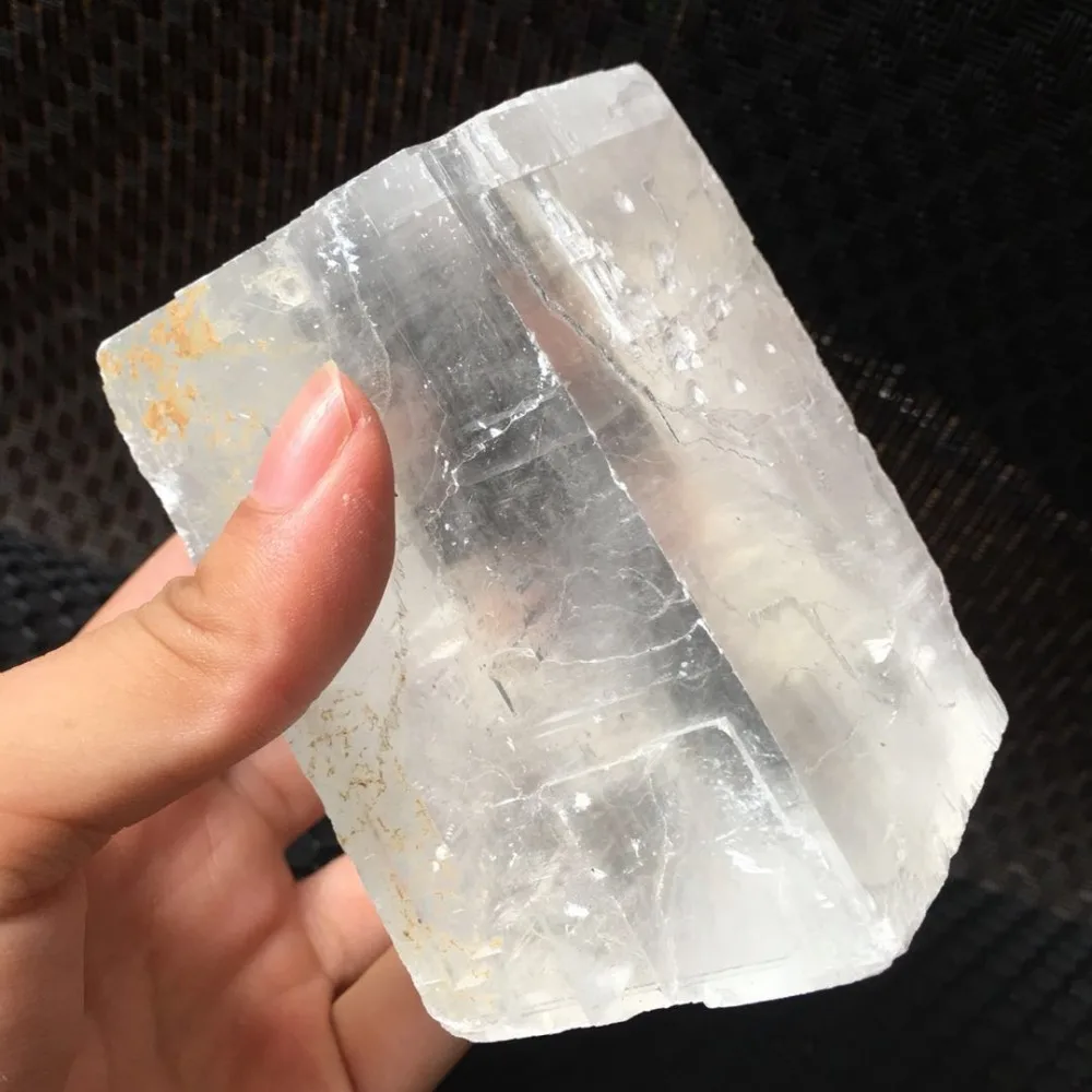 

500g Natural Large size square calcite stones Iceland spar Quartz Crystal Rock Energy Mineral Specimen Healing