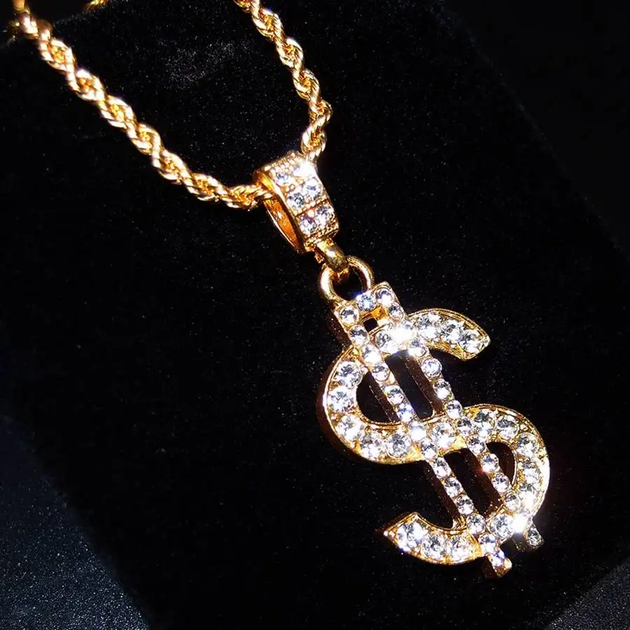 Ожерелье со знаком доллара в стиле хип-хоп кулон виде гангстерского сутенра