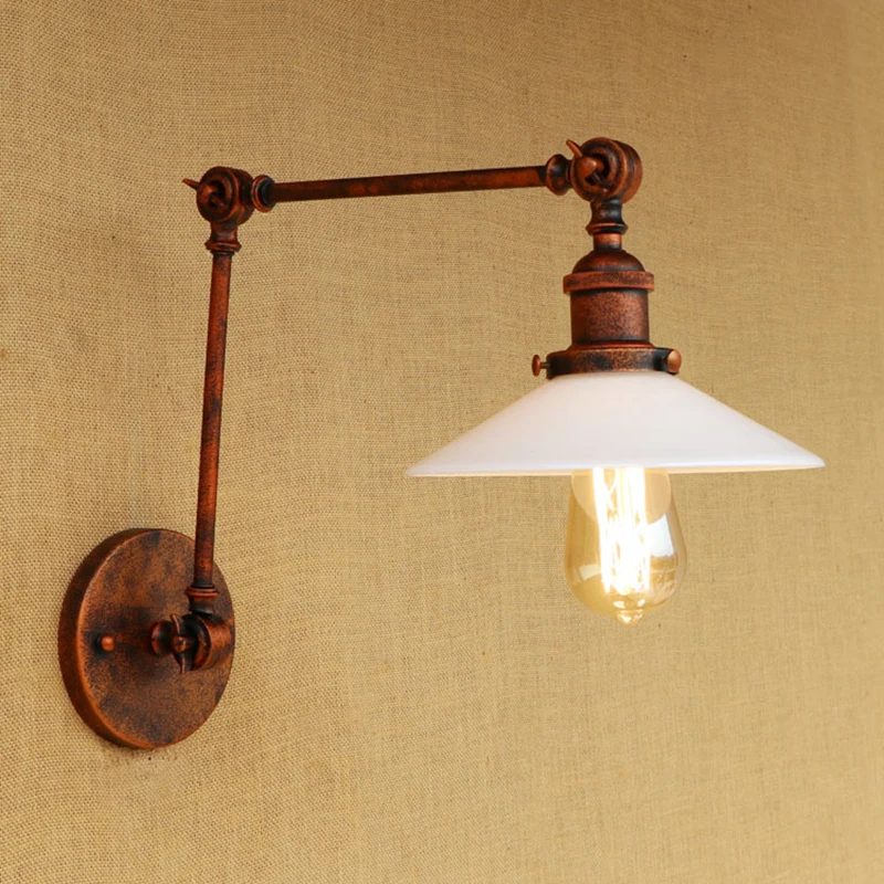 Modern vintage Loft metal wall lamp LED for bedroom glass bulb adjustable lampshade for living room restaurant bar E27 220v
Modern vintage Loft metal wall lamp LED for bedroom glass bulb adjustable lampshade for living room restaurant bar E27 220v