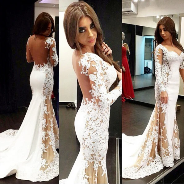 2016 Fashion backless white mermaid satin lace long sleeves prom dresses gowns beautiful formal dresses long free custom sizing
2016 Fashion backless white mermaid satin lace long sleeves prom dresses gowns beautiful formal dresses long free custom sizing