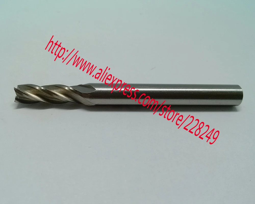 1 шт. D5 * 15 D6 60 HSSAL 100% шлифовальные высокое качество 4 Флейты Плоским Концевые фрезы