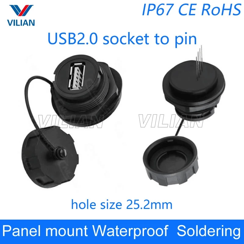 USB female socket plug Panel Mount adapter USB 2.0 3.0 Waterproof Connector IP67 extension cord connector With cap
USB female socket plug Panel Mount adapter USB 2.0 3.0 Waterproof Connector IP67 extension cord connector With cap
