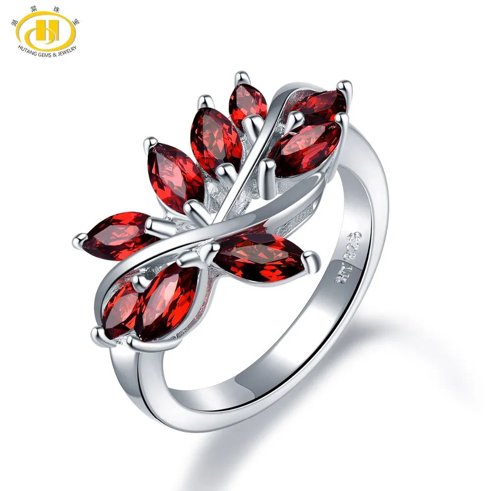 Hutang Garnet Wedding Ring Natural Gemstone 925 Sterling Silver Flower Rings Fine Elegant Leaf Jewelry for Women's Best Gift New
Hutang Garnet Wedding Ring Natural Gemstone 925 Sterling Silver Flower Rings Fine Elegant Leaf Jewelry for Women's Best Gift New
