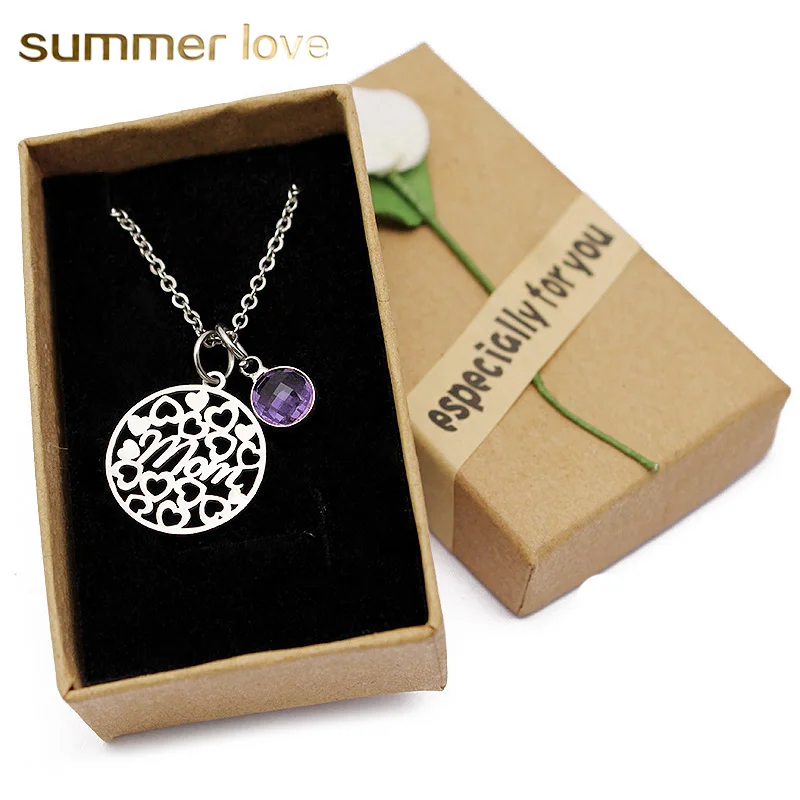 Love Heart Mom Necklaces Crystal Birthstone Pendant Necklace Stainless Steel Chain Charm Mother's Day Gift Birthday Gift for Mom
Love Heart Mom Necklaces Crystal Birthstone Pendant Necklace Stainless Steel Chain Charm Mother's Day Gift Birthday Gift for Mom