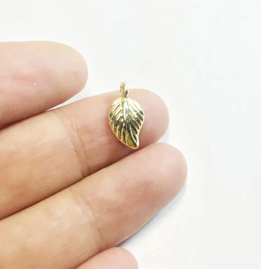 Фото Eruifa 20 шт. 10*7 мм крошечные красивые листья оптовая продажа ожерелье серьги браслет