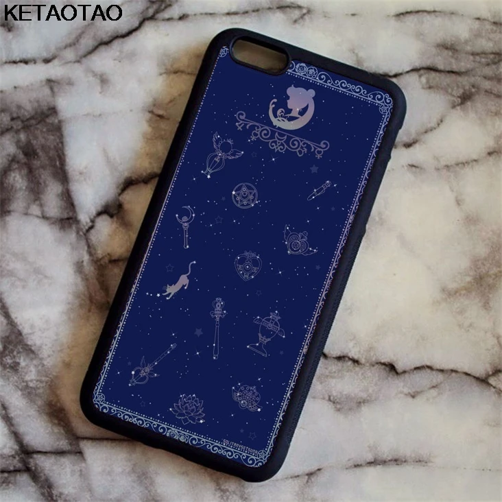 KETAOTAO Fashon Сейлор Мун мультфильм Луна кошка телефонные чехлы для iPhone 4S 5C 5S 6S 7 8 XR XS Max