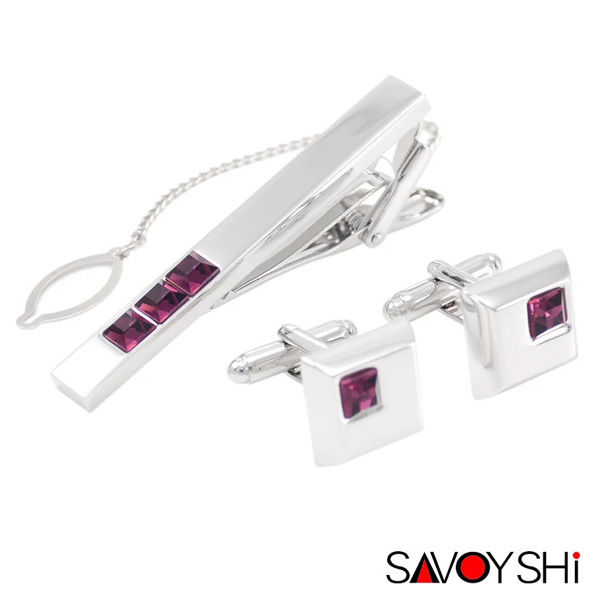 SAVOYSHI High Quality Cuff links necktie clip for tie pin for men's wedding gift Red Crystal tie bars cufflinks tie clip set
SAVOYSHI High Quality Cuff links necktie clip for tie pin for men's wedding gift Red Crystal tie bars cufflinks tie clip set