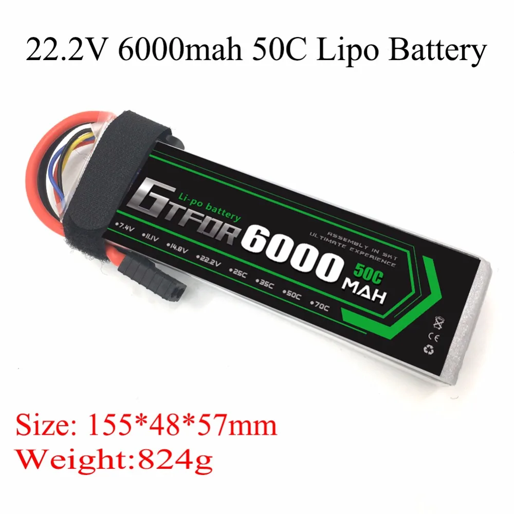 GTFDR Lipo 6s аккумулятор 22,2 в 6000 мАч 50C Max 100C Align RC Bateria Дрон Акку для квадрокоптера, автомобиля, лодки, дрона
GTFDR Lipo 6s аккумулятор 22,2 в 6000 мАч 50C Max 100C Align RC Bateria Дрон Акку для квадрокоптера, автомобиля, лодки, дрона