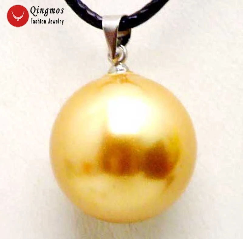 Qingmos Champagne Round Pendant & Necklace for Women with 18mm Luster Sea Shell Chokers Pearl Necklace 18" Leather Cord-nec5933
Qingmos Champagne Round Pendant & Necklace for Women with 18mm Luster Sea Shell Chokers Pearl Necklace 18" Leather Cord-nec5933
