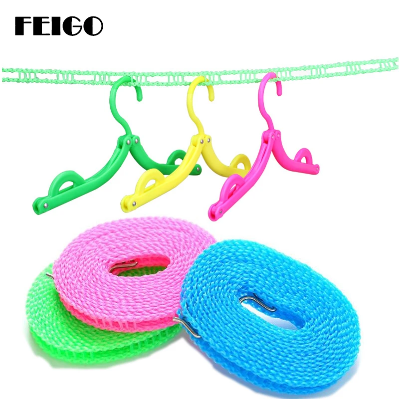 FEIGO 3m /5m Portable Outdoor Strong Nylon Non-Slip Laundry Clothesline Rope Travel Camping Windproof Clothesline Hanger F764
FEIGO 3m /5m Portable Outdoor Strong Nylon Non-Slip Laundry Clothesline Rope Travel Camping Windproof Clothesline Hanger F764