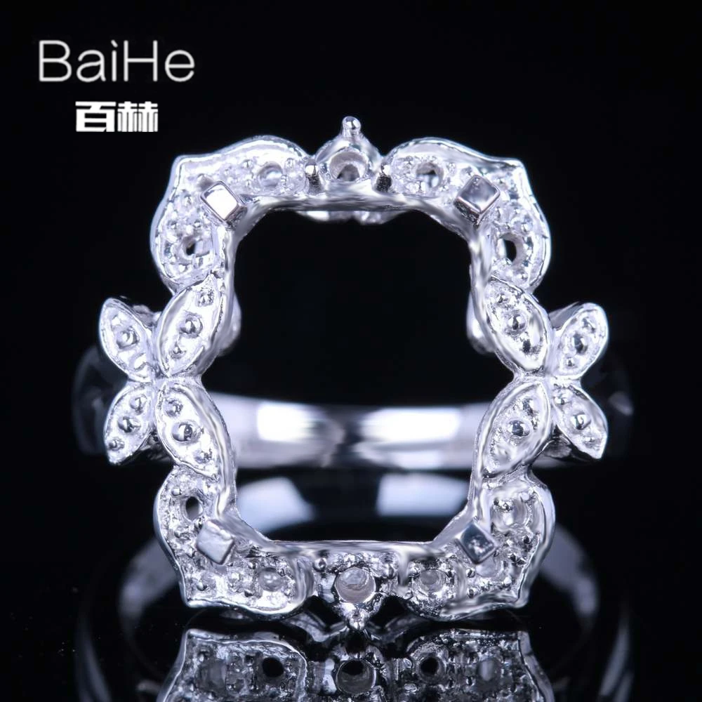 BAIHE Solid 14K White Gold(AU585) Certified Emerald cut Wedding Women Office/career Fine Jewelry Elegant unique Semi Mount Ring
BAIHE Solid 14K White Gold(AU585) Certified Emerald cut Wedding Women Office/career Fine Jewelry Elegant unique Semi Mount Ring