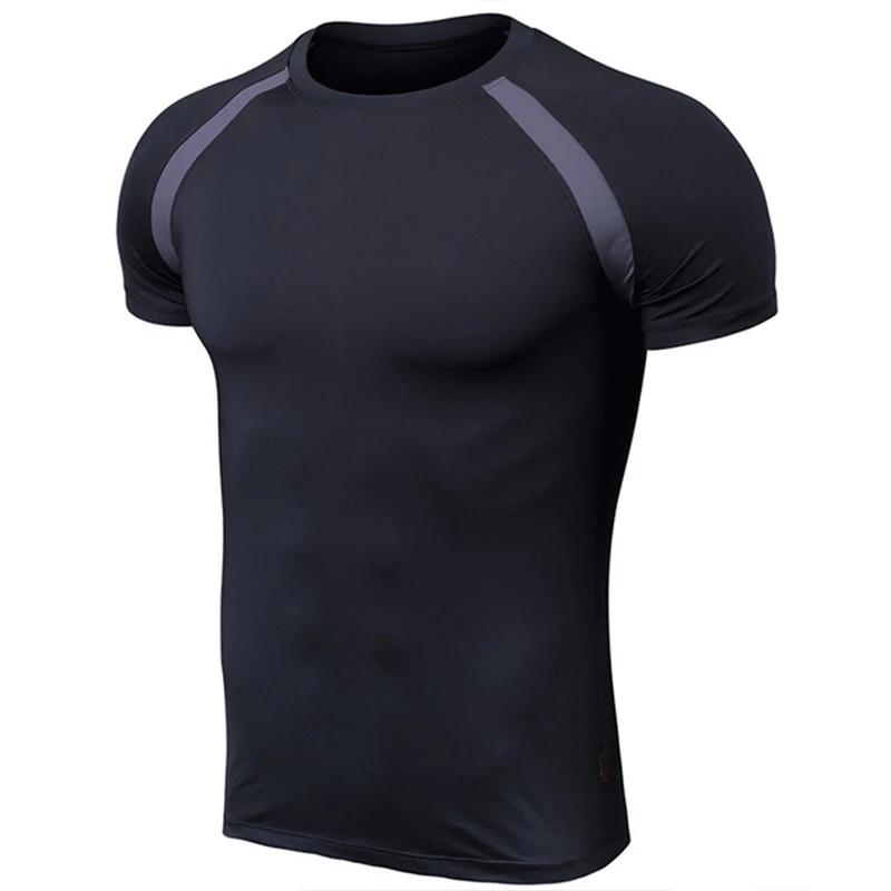 Quick Dry Breathable Men's Running T-shirts 2019 NEW Gym Fitness Shirts Men Patchwork Sports Tshirt Fit Jogging Sportswear | Спорт и