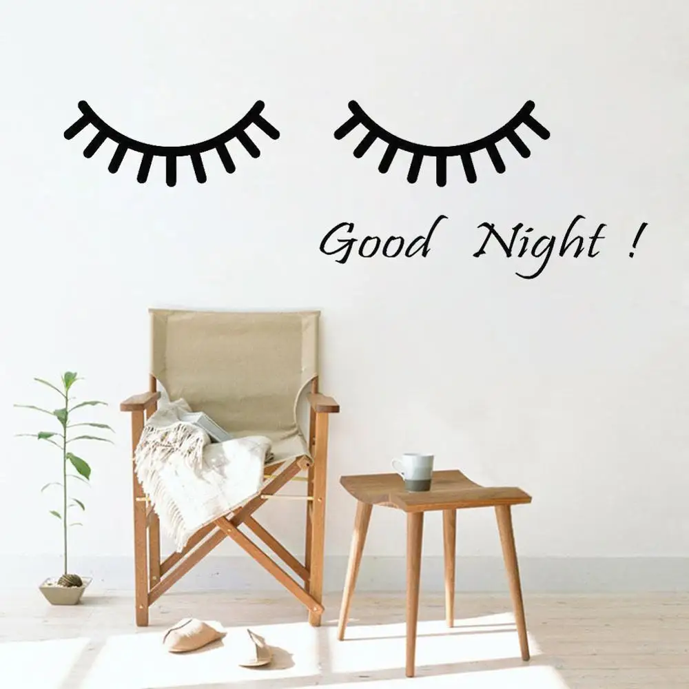 Cartoon Eyes Vinyl Wall Decal Goodnight Quote Words Nursery Room Stickers Bedroom Home Decoration Art Muraux Sticker A014
Cartoon Eyes Vinyl Wall Decal Goodnight Quote Words Nursery Room Stickers Bedroom Home Decoration Art Muraux Sticker A014