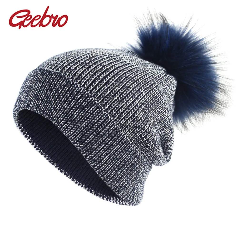 Geebro Women's Beanie Hat with Raccoon Pompom Winter New Knitted Slouchy Beanie for Women Female Skullies with Real Fur Pompom
Geebro Women's Beanie Hat with Raccoon Pompom Winter New Knitted Slouchy Beanie for Women Female Skullies with Real Fur Pompom