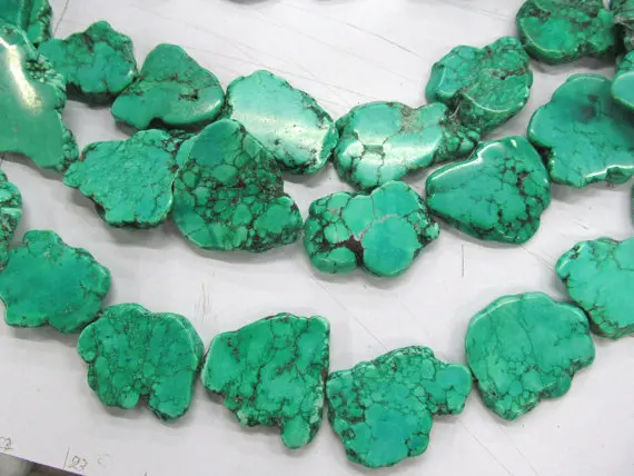 25-40mm full strand turquoise gemstone Freeform slab blue green black jet Pendant bead
25-40mm full strand turquoise gemstone Freeform slab blue green black jet Pendant bead