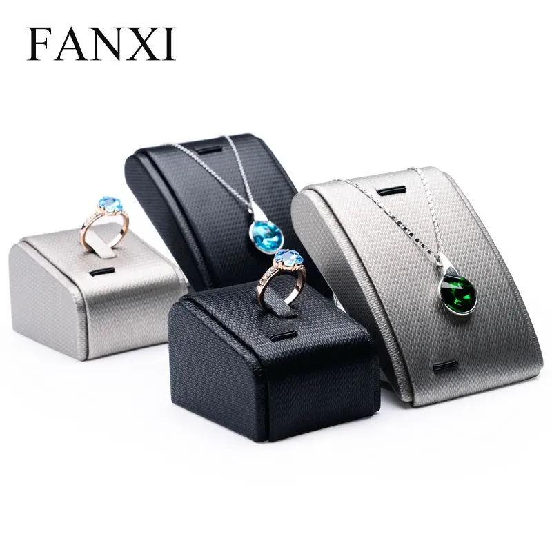 FANXI Free shipping MDF Wrapped with Black and Silver PU leather Jewelry Displays for Rings and Pendants Show Case Exhibition
FANXI Free shipping MDF Wrapped with Black and Silver PU leather Jewelry Displays for Rings and Pendants Show Case Exhibition