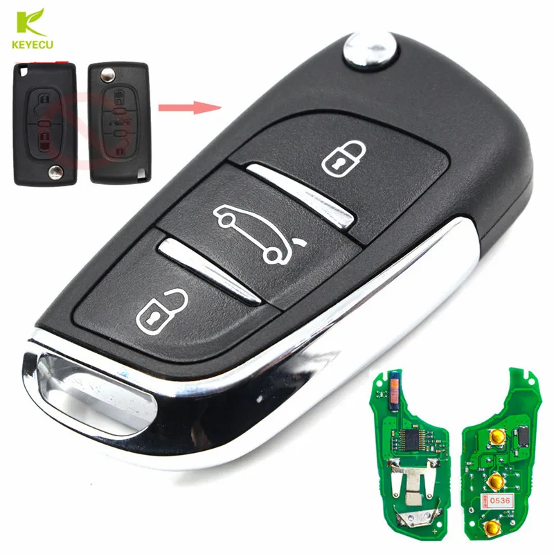 KEYECU Replacement Modified Folding Flip Remote Key Fob 3 BTN 433MHZ ID46 Chip for Citroen C2 C3 0536 Models up to 20110416
KEYECU Replacement Modified Folding Flip Remote Key Fob 3 BTN 433MHZ ID46 Chip for Citroen C2 C3 0536 Models up to 20110416
