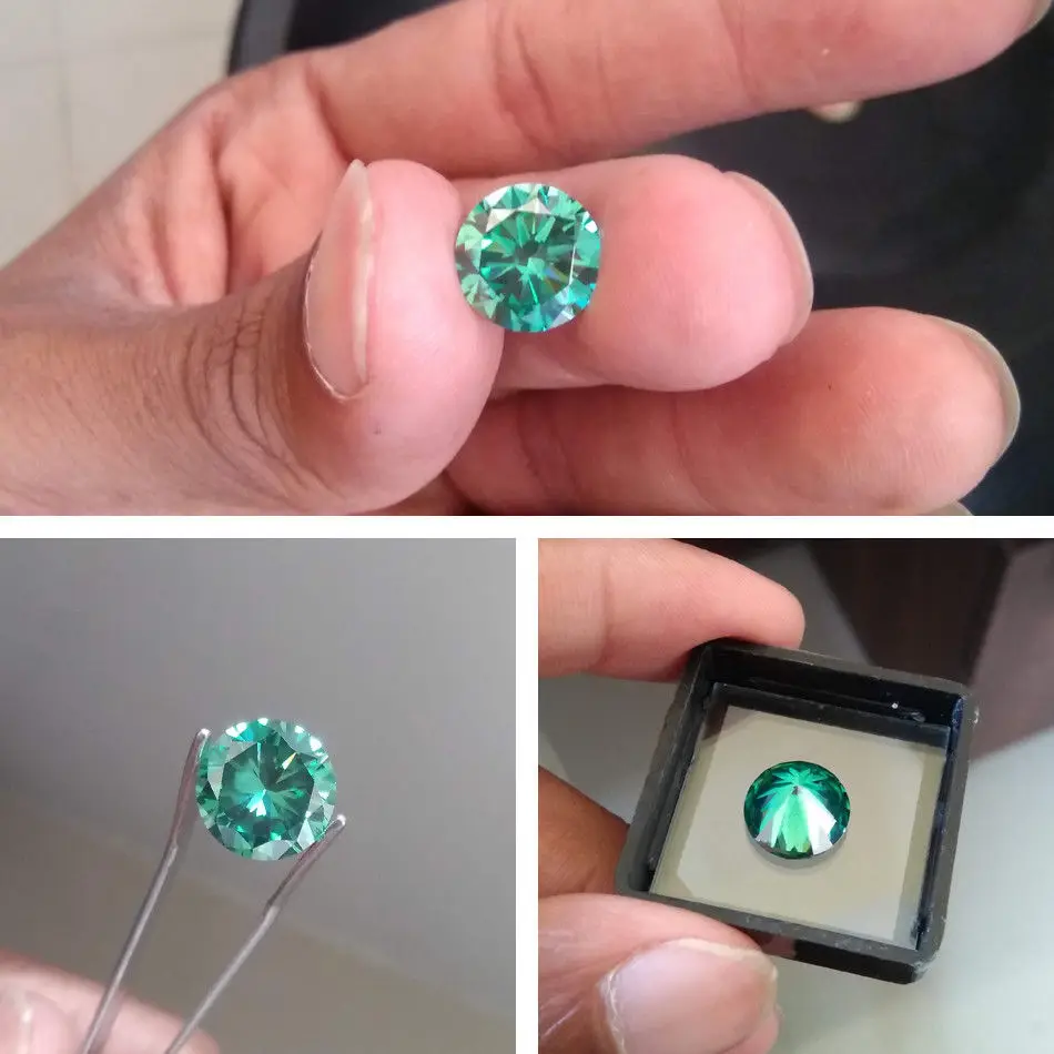 6mm 0.8ct VVS1 Excellent Cut Grade Test Positive Round Cut Green Moissanite EF Color Loose Stones
6mm 0.8ct VVS1 Excellent Cut Grade Test Positive Round Cut Green Moissanite EF Color Loose Stones