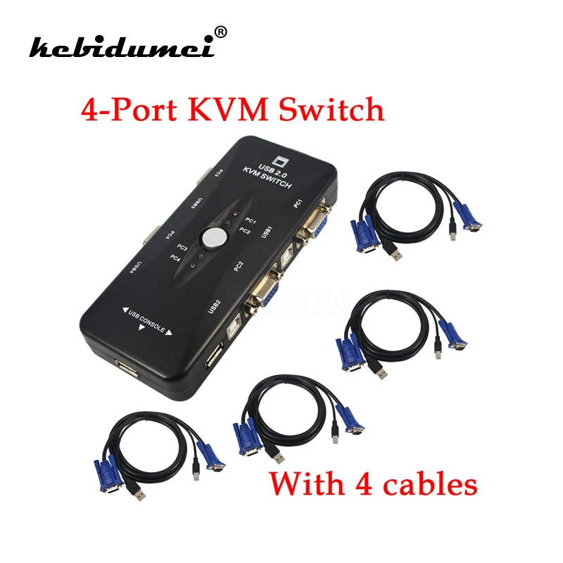Kebidumei 4 порта USB 2.0 KVM, VGA, SVGA переключатель Hub Box селектор адаптер с 4 шт. KVM VGA кабель для ПК клавиатуры мыши монитора
Kebidumei 4 порта USB 2.0 KVM, VGA, SVGA переключатель Hub Box селектор адаптер с 4 шт. KVM VGA кабель для ПК клавиатуры мыши монитора