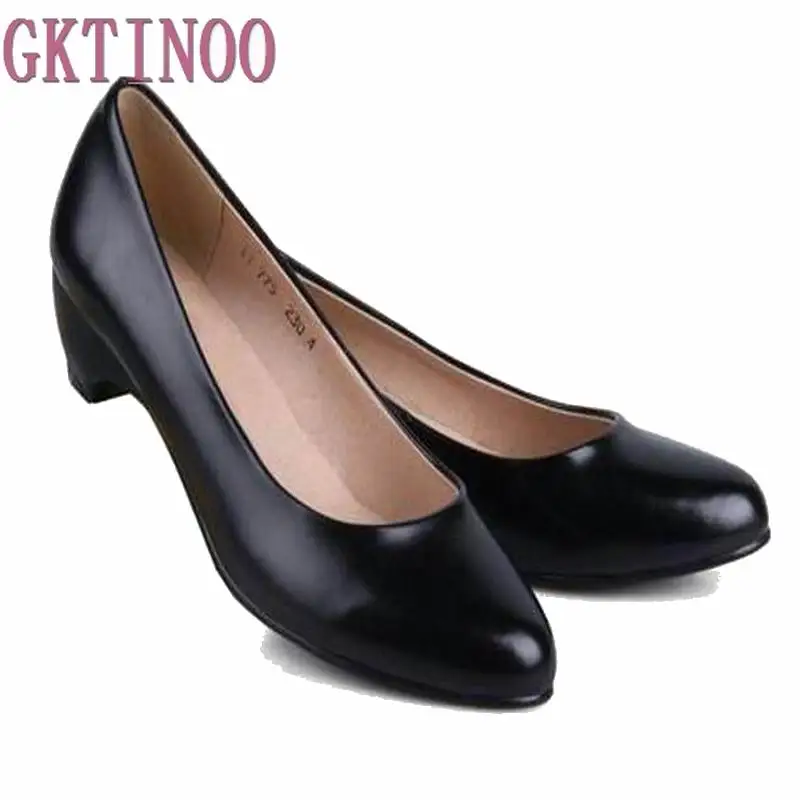 GKTINOO Women's Leather Med Heels New High Quality Shoes Classic Black Pumps Shoes for Office Ladies Shoes
GKTINOO Women's Leather Med Heels New High Quality Shoes Classic Black Pumps Shoes for Office Ladies Shoes