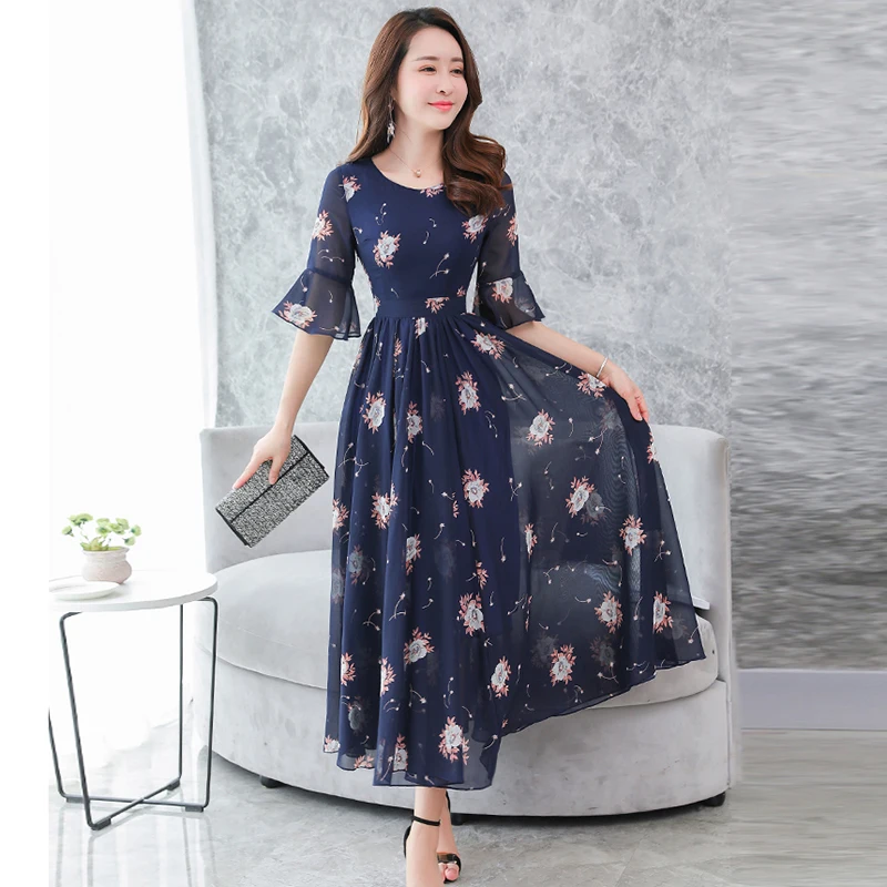 Women Summer Print Chiffon Dress Women 2019 New Bohemia Beach Dress Sexy Slim Women Elegant Long Dresses Casual Ladies Vestidos
Women Summer Print Chiffon Dress Women 2019 New Bohemia Beach Dress Sexy Slim Women Elegant Long Dresses Casual Ladies Vestidos