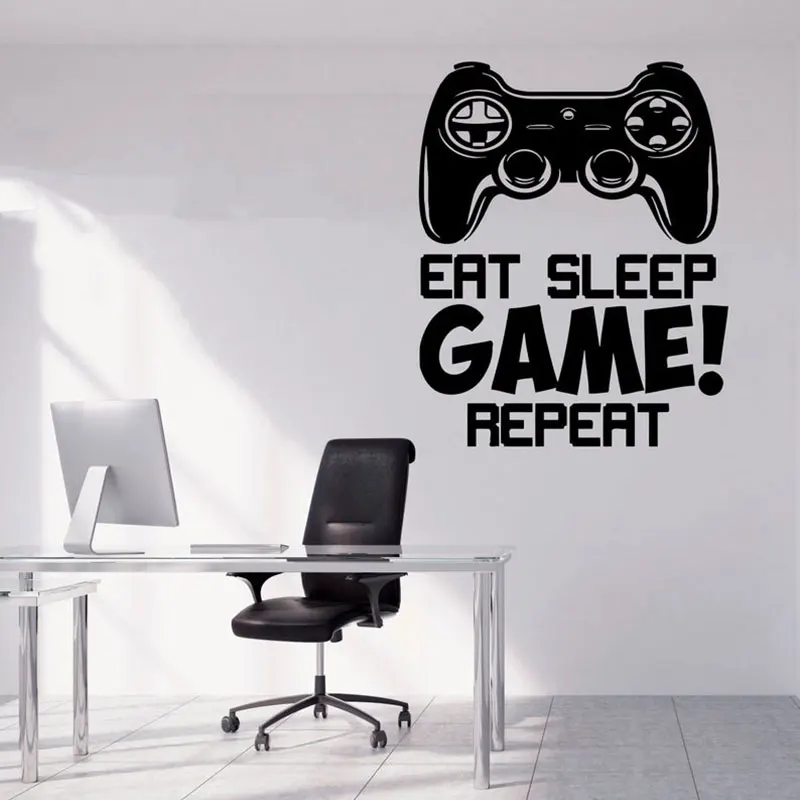 Eat Sleep Game Repeat Wall Sticker Quote Vinyl Home Decor Teens Room Playroom Decals Removable Game Controller Wallpaper A165
Eat Sleep Game Repeat Wall Sticker Quote Vinyl Home Decor Teens Room Playroom Decals Removable Game Controller Wallpaper A165
