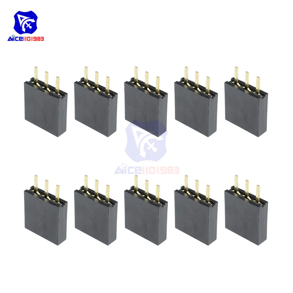 Однорядный 1x3 контакт 2,54 мм, женский разъем, 50 шт., diymore
Однорядный 1x3 контакт 2,54 мм, женский разъем, 50 шт., diymore