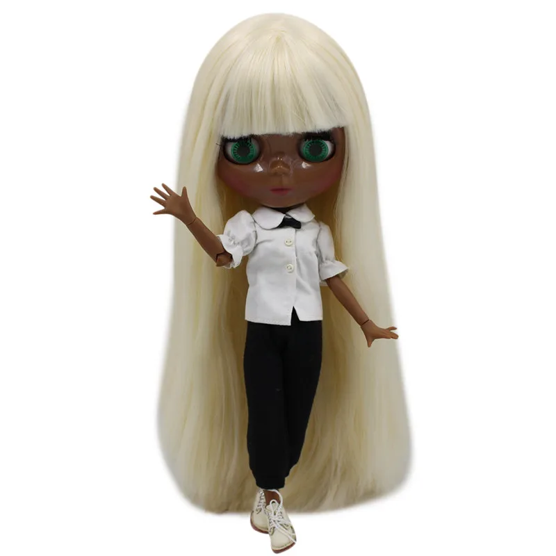 

ICY DBS Blyth doll No.BL0510 Golden straight hair JOINT body Super Black skin 1/6 BJD Neo 30cm