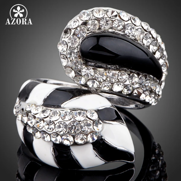Кольцо из австрийского хрусталя Stellux белое золото TR0075|austrian crystal rings|crystal ringthe ring |