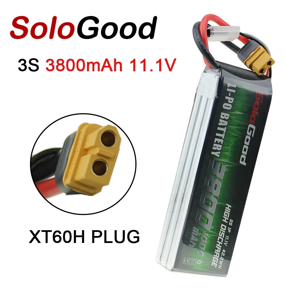 SoloGood Lipo Battery 3S Series 550mAh 850mAh 1800mAh 2200mAh 3200mAh 3800mAh for RC Racing Drone FPV Multicopter Fixed-wing
SoloGood Lipo Battery 3S Series 550mAh 850mAh 1800mAh 2200mAh 3200mAh 3800mAh for RC Racing Drone FPV Multicopter Fixed-wing