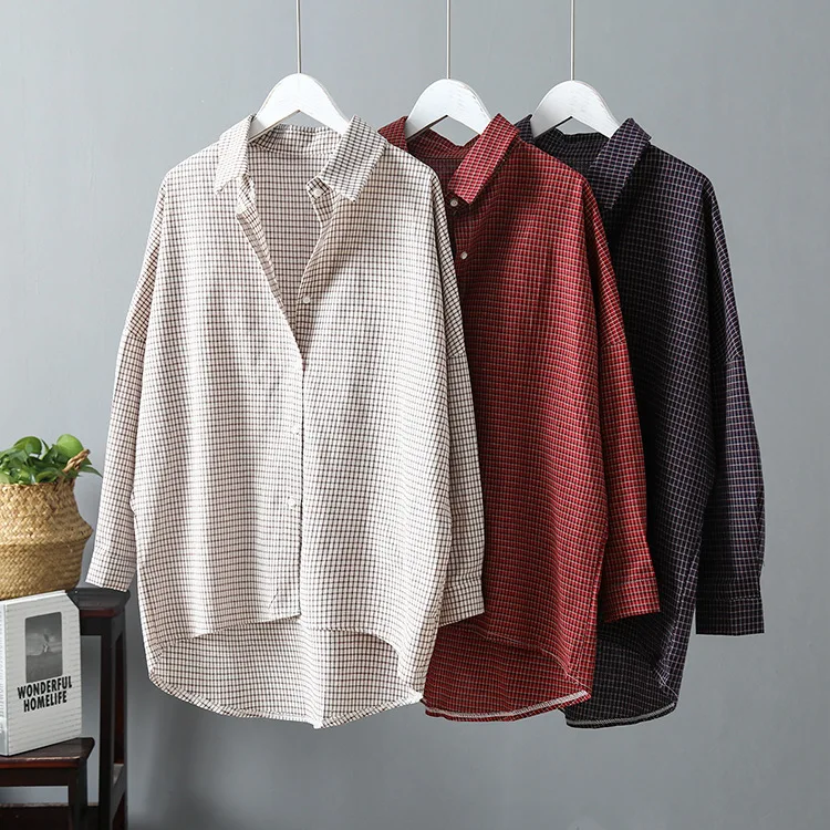 2021Women Plaid Shirts Feminina Clothes Tops Vintage Women Cotton Blouses Womens Tops and Blouses Boho
2021Women Plaid Shirts Feminina Clothes Tops Vintage Women Cotton Blouses Womens Tops and Blouses Boho