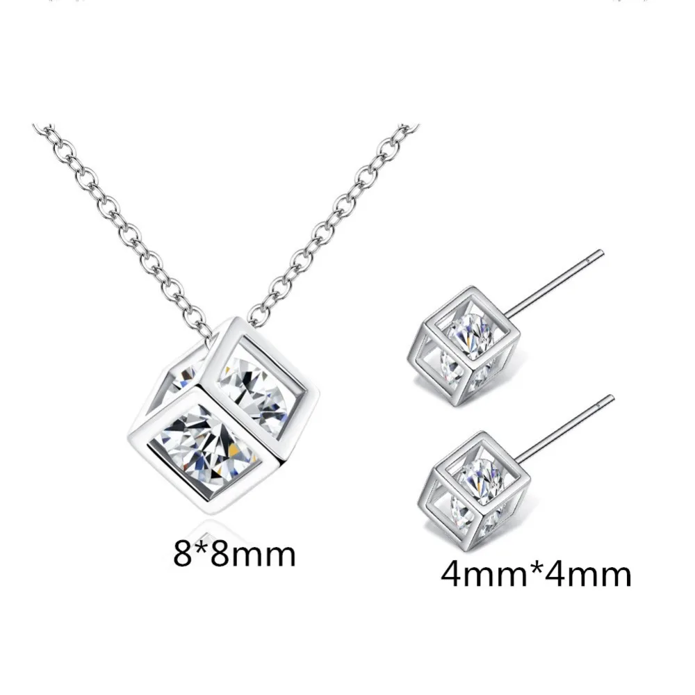 LUKENI New Fashion Crystal Cube Female Choker Necklace Jewelry Sets Trendy Silver 925 Women Stud Earrings Girl Party Accessories
LUKENI New Fashion Crystal Cube Female Choker Necklace Jewelry Sets Trendy Silver 925 Women Stud Earrings Girl Party Accessories