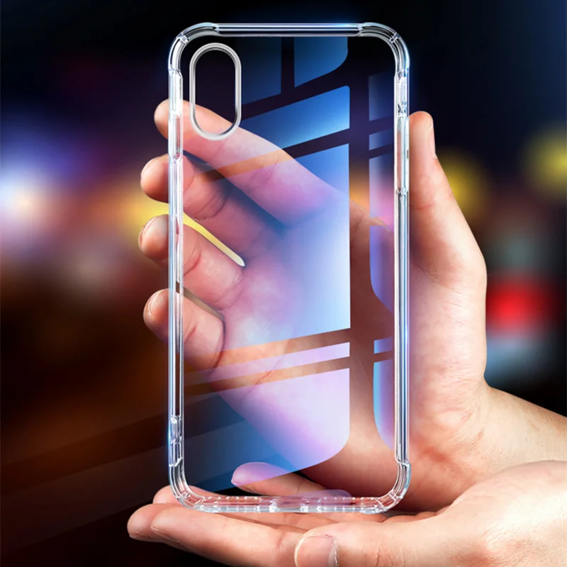 Противоударный чехол Kerzzil для iPhone X 6 6S Plus 8 7 прозрачный противоударный мягкий