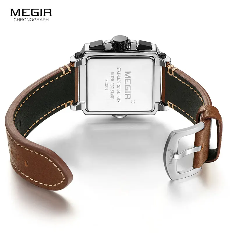Megir Men's Square Dial Watches Chronograph Quartz Wristwatch Luxury Top Brand Leather Strap Watch Relogios Clock ML2061 Rose
Megir Men's Square Dial Watches Chronograph Quartz Wristwatch Luxury Top Brand Leather Strap Watch Relogios Clock ML2061 Rose