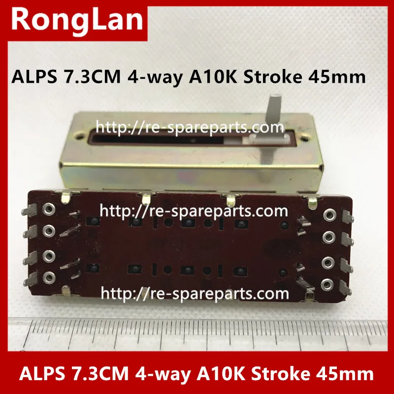 Japanese ALPS Sliding Potentiometer 7.3 cm 73MM Direct Sliding 4-way A10K Stroke 45mm Volume Attenuator Pusher-5PCS/LOT
Japanese ALPS Sliding Potentiometer 7.3 cm 73MM Direct Sliding 4-way A10K Stroke 45mm Volume Attenuator Pusher-5PCS/LOT