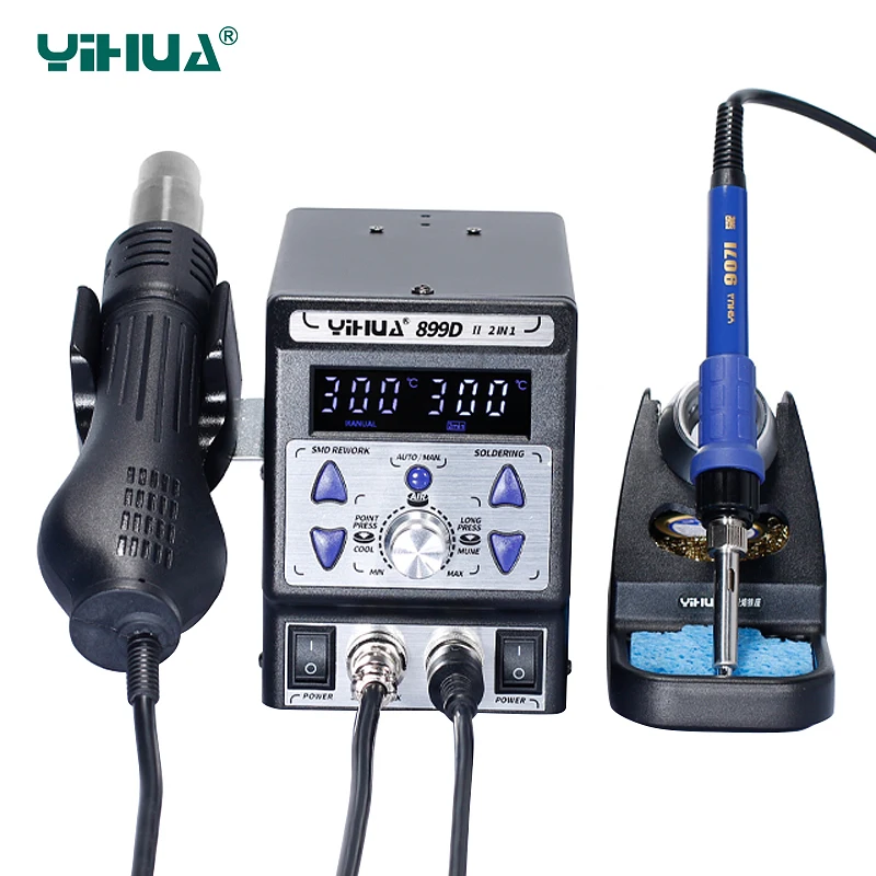Паяльная станция YIHUA 899D II 2 в 1 паяльная 720 Вт SMD тепловая пушка 60 паяльник BGA