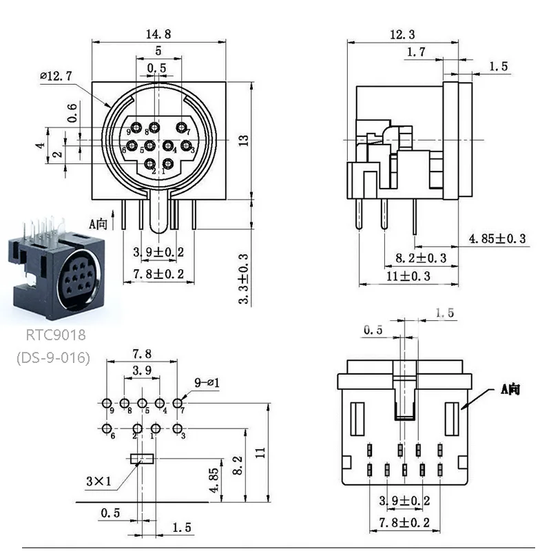 100pcs/lot 9 Pin Mini DIN Female Jack Terminals 90 Degree / Right Angle PCB Panel Mount 9Pin Mini DIN Jack Socket Chassis
100pcs/lot 9 Pin Mini DIN Female Jack Terminals 90 Degree / Right Angle PCB Panel Mount 9Pin Mini DIN Jack Socket Chassis