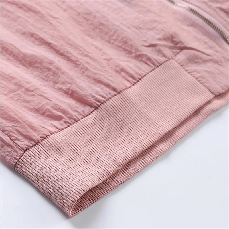 Spring and summer women's clothing stand collar cardigan print chiffon short baseball coat pink
Spring and summer women's clothing stand collar cardigan print chiffon short baseball coat pink