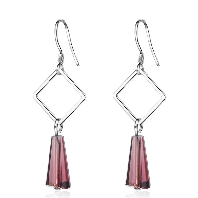 New Sweet Creative Geometric Silver Plated Jewelry Hollow Square Color Crystal Personality Dangle Earrings XZE253
New Sweet Creative Geometric Silver Plated Jewelry Hollow Square Color Crystal Personality Dangle Earrings XZE253