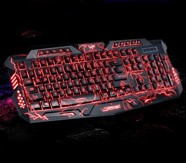M200 Red/Purple/Blue Backlight LED Pro Gaming Keyboard USB Wired Powered Full N-Key for LOL Computer gamer | Компьютеры и офис