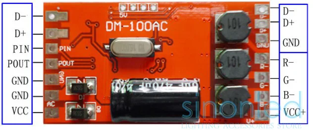DM-100AC-300ma,3channel DMX Constant Current Decoder,AC9-32V input,300ma * 3 channel output,DMX512/1990
