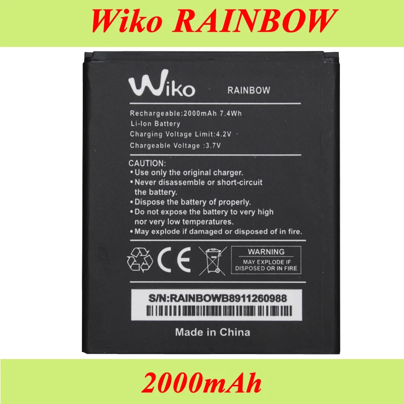 10PCS/LOT 2000mAh Backup Rechargeable Battery For Wiko Rainbow Batterie Batterij Bateria
10PCS/LOT 2000mAh Backup Rechargeable Battery For Wiko Rainbow Batterie Batterij Bateria