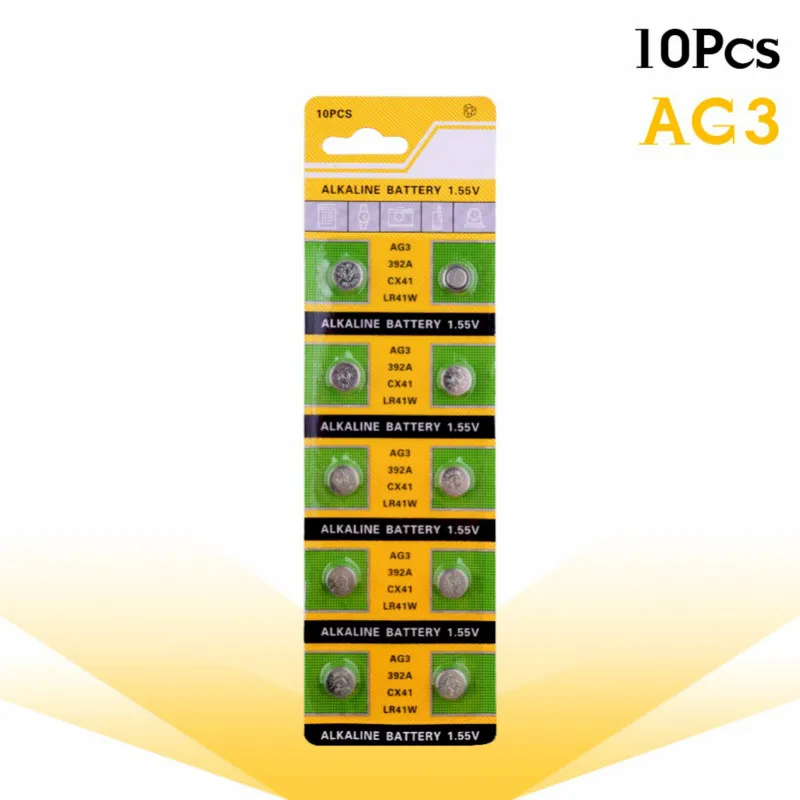 10 piece / bag AG3 for watch toy remote control SR41 192 1.55V L736 384 SR41SW CX41 LR41 392 button coin battery.AG3 10p
10 piece / bag AG3 for watch toy remote control SR41 192 1.55V L736 384 SR41SW CX41 LR41 392 button coin battery.AG3 10p