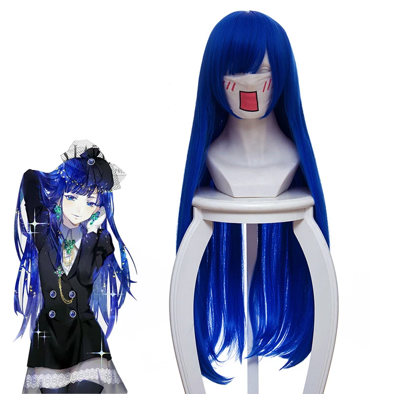 

Anime Land of the Lustrous Houseki no Kuni Phosphophyllite Blue Short Wigs Lapis lazuli Long Straight Hair Cosplay Wig + Wig Cap