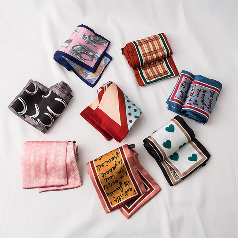 Hot Design Skinny Scarfs Print Women Small Silk Scarves Handle Bag Ribbons Female Head Scarf Retro Hair Tie for Lady Party Date
Hot Design Skinny Scarfs Print Women Small Silk Scarves Handle Bag Ribbons Female Head Scarf Retro Hair Tie for Lady Party Date