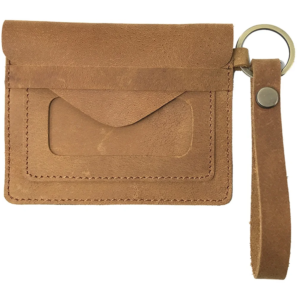 Genuine Leather Business Bank Card Holder Simple Vintage Crazy Horse Cow Wallet Credit Cards ID Cover | Багаж и сумки